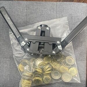 Black Bottle Capper with Gold Caps